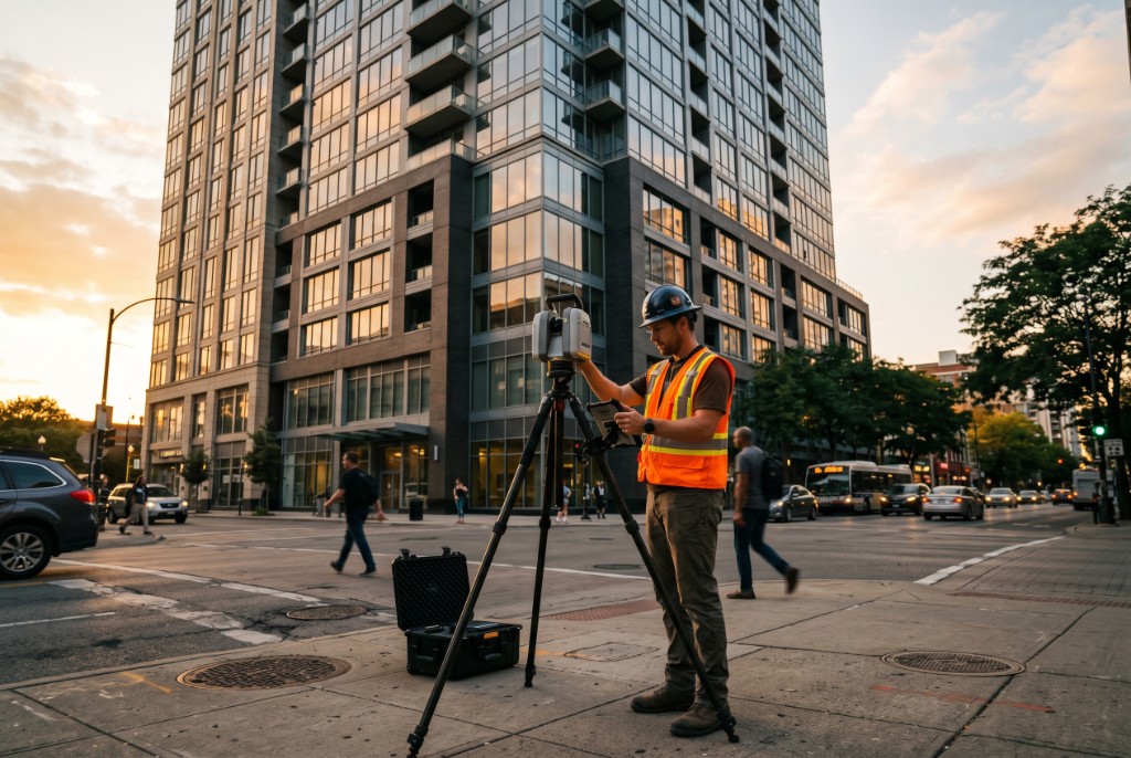 3D laser scanning of a commercial building exterior for as-built documentation